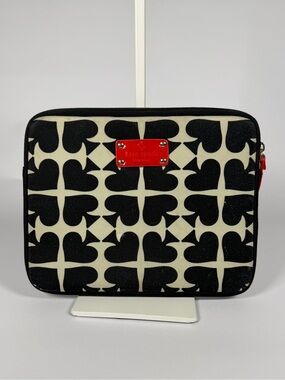 Kate Spade Black Cream Spade Print iPad Tablet Sleeve Case